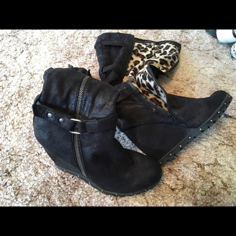 Dollhouse Knee High Wedge Boots